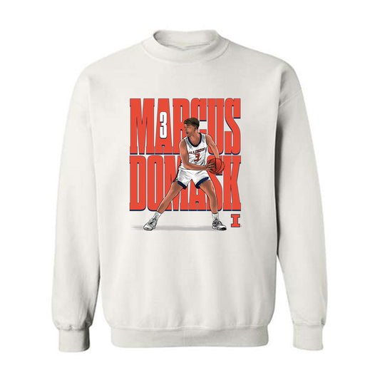 Illinois - NCAA Men's Basketball : Marcus Domask - Crewneck Sweatshirt Individual Caricature