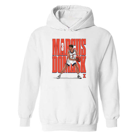 Illinois - NCAA Men's Basketball : Marcus Domask - Hooded Sweatshirt Individual Caricature