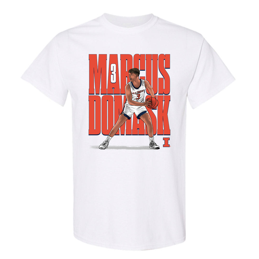 Illinois - NCAA Men's Basketball : Marcus Domask - T-Shirt Individual Caricature