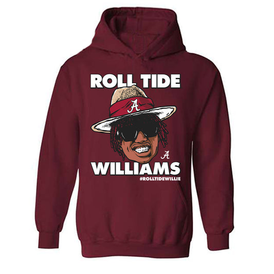 Alabama - NCAA Football :  Ryan Williams  x Roll Tide Willie -  Hooded Sweatshirt Individual Caricature