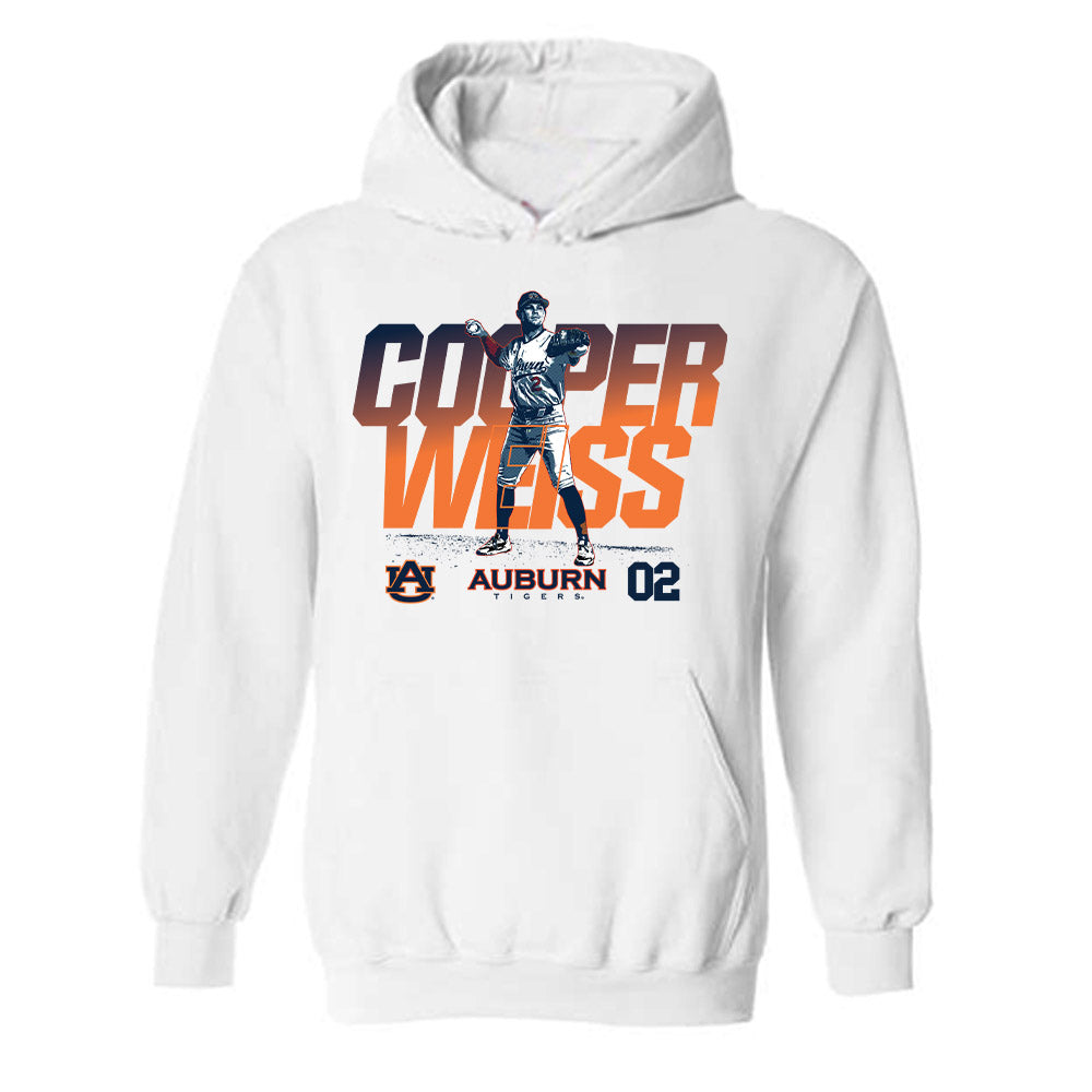 Auburn - NCAA Baseball : Cooper Weiss - Hooded Sweatshirt Individual Caricature