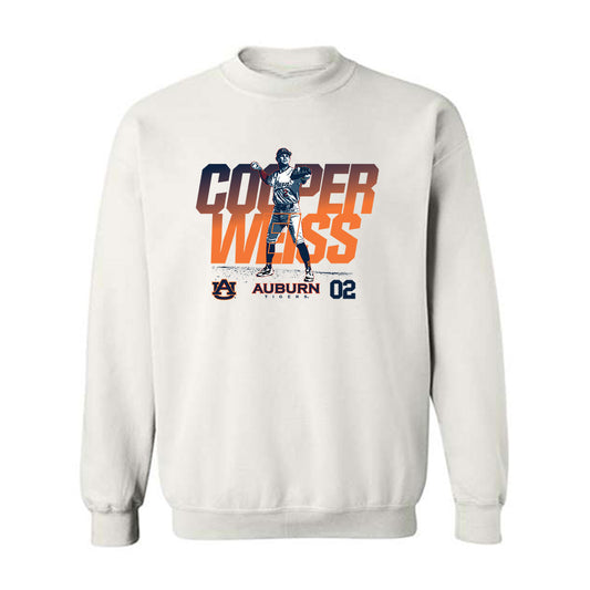 Auburn - NCAA Baseball : Cooper Weiss - Crewneck Sweatshirt Individual Caricature