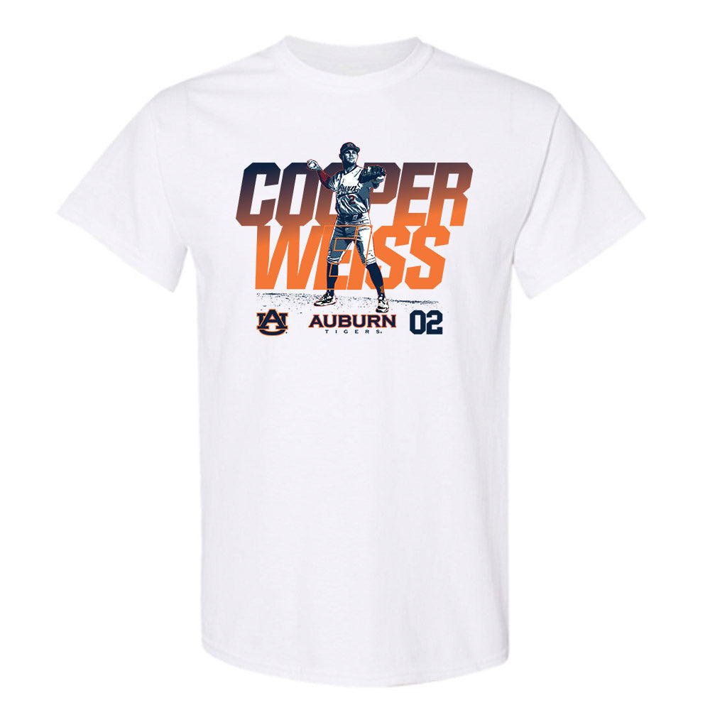 Auburn - NCAA Baseball : Cooper Weiss - T-Shirt Individual Caricature