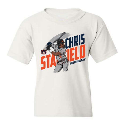 Auburn - NCAA Baseball : Chris Stanfield - Youth T-Shirt Individual Caricature