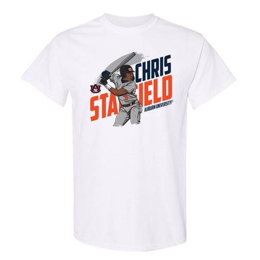 Auburn - NCAA Baseball : Chris Stanfield - T-Shirt Individual Caricature