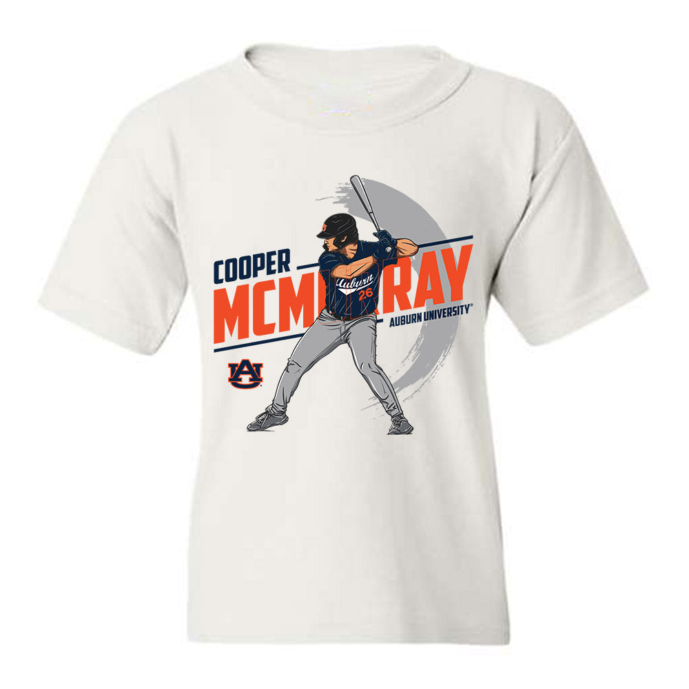 Auburn - NCAA Baseball : Cooper McMurray - Youth T-Shirt Individual Caricature