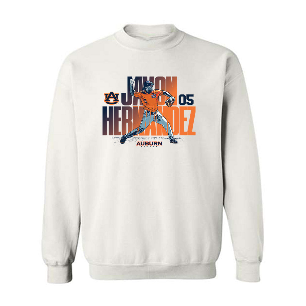 Auburn - NCAA Baseball : Javon Hernandez - Crewneck Sweatshirt Individual Caricature