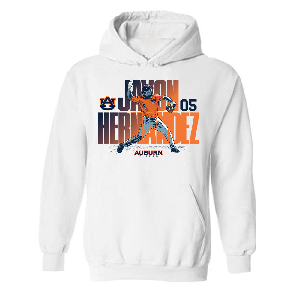 Auburn - NCAA Baseball : Javon Hernandez - Hooded Sweatshirt Individual Caricature