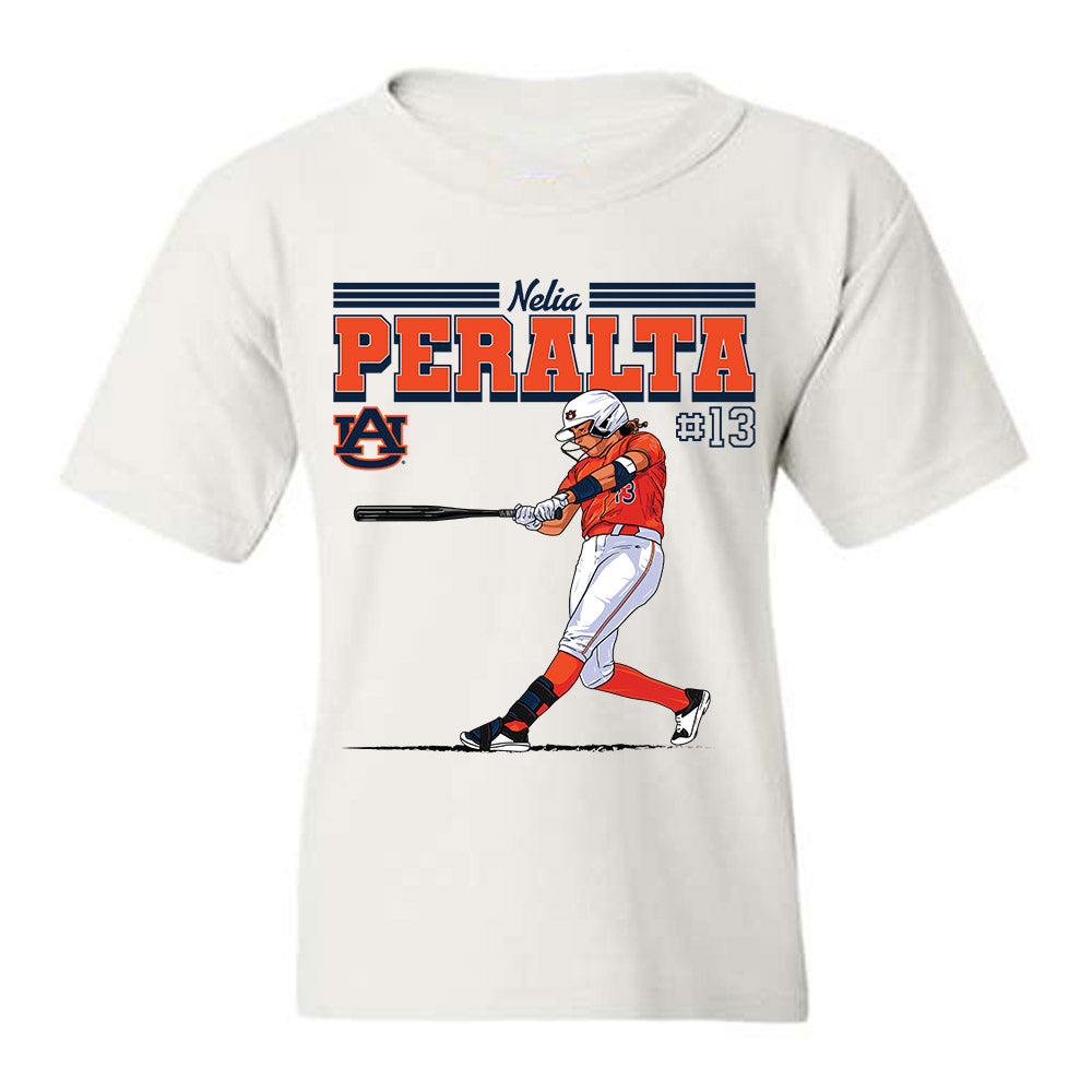 Auburn - NCAA Softball : Nelia Peralta - Youth T-Shirt Individual Caricature