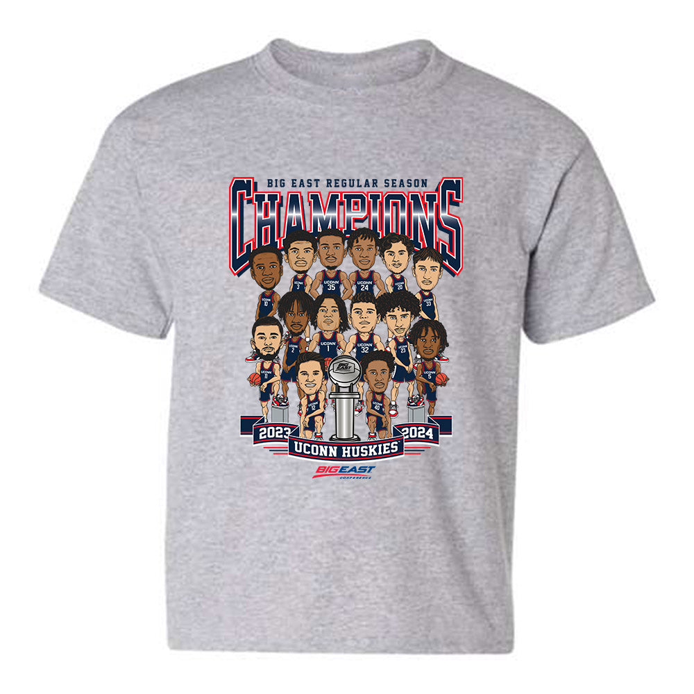 UConn - NCAA Men's Basketball : Big East Champs - Youth T-Shirt Team Caricature