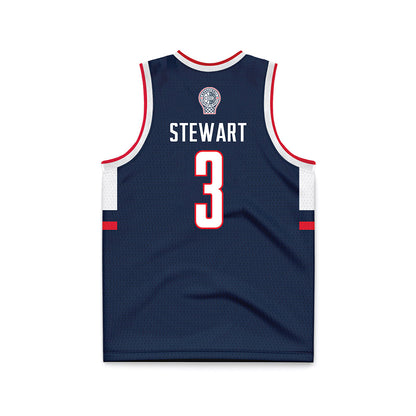 UConn - NCAA Men's Basketball : Jaylin Stewart - Basketball Navy Retro Jersey