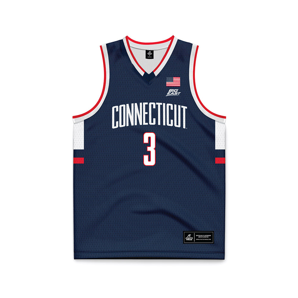 UConn - NCAA Men's Basketball : Jaylin Stewart - Basketball Navy Retro Jersey