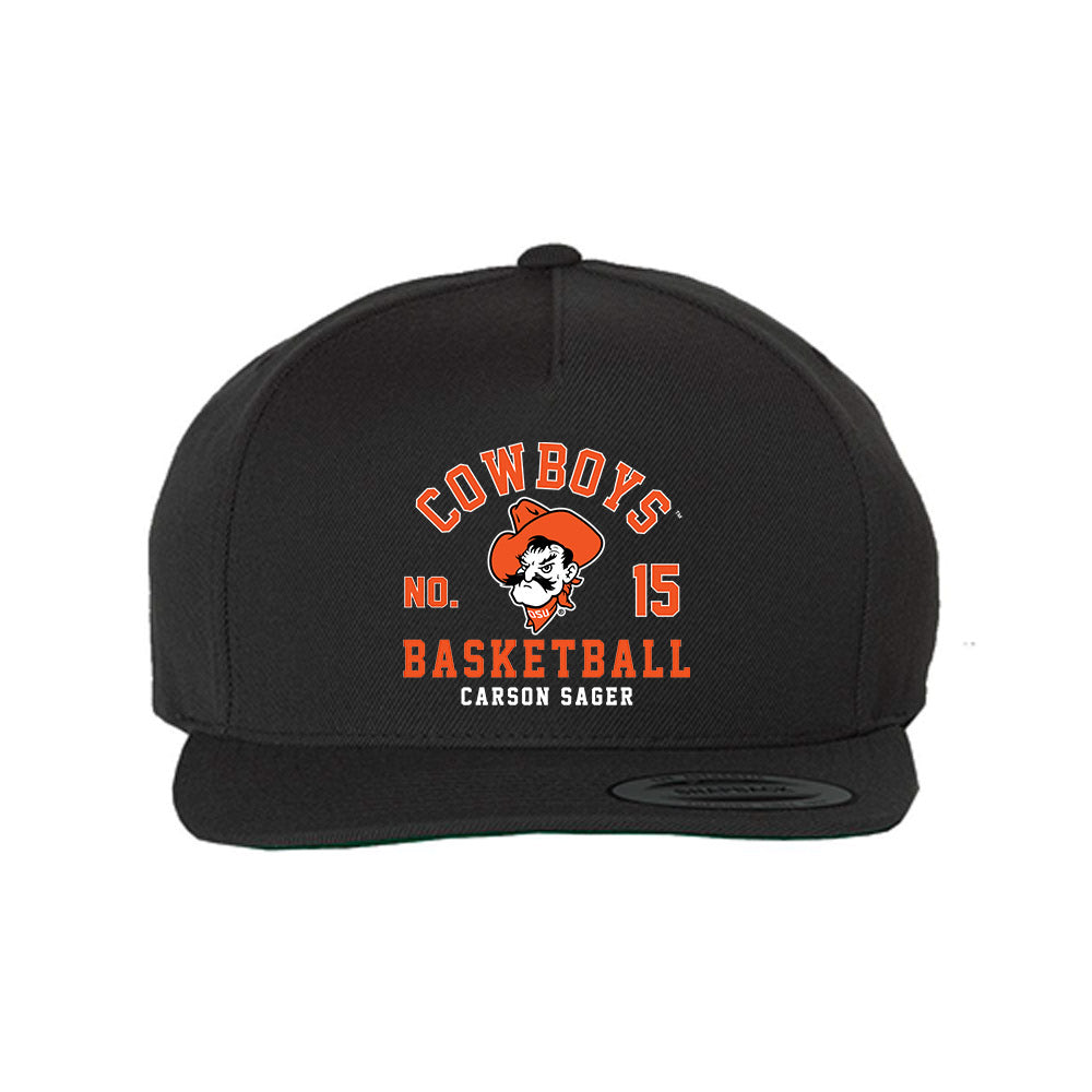 Oklahoma State - NCAA Men's Basketball : Carson Sager - Snapback Cap Snapback Cap