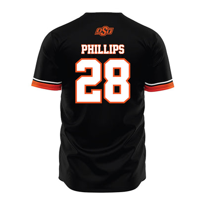 Oklahoma State - NCAA Baseball : Brennan Phillips - Baseball Jersey Black