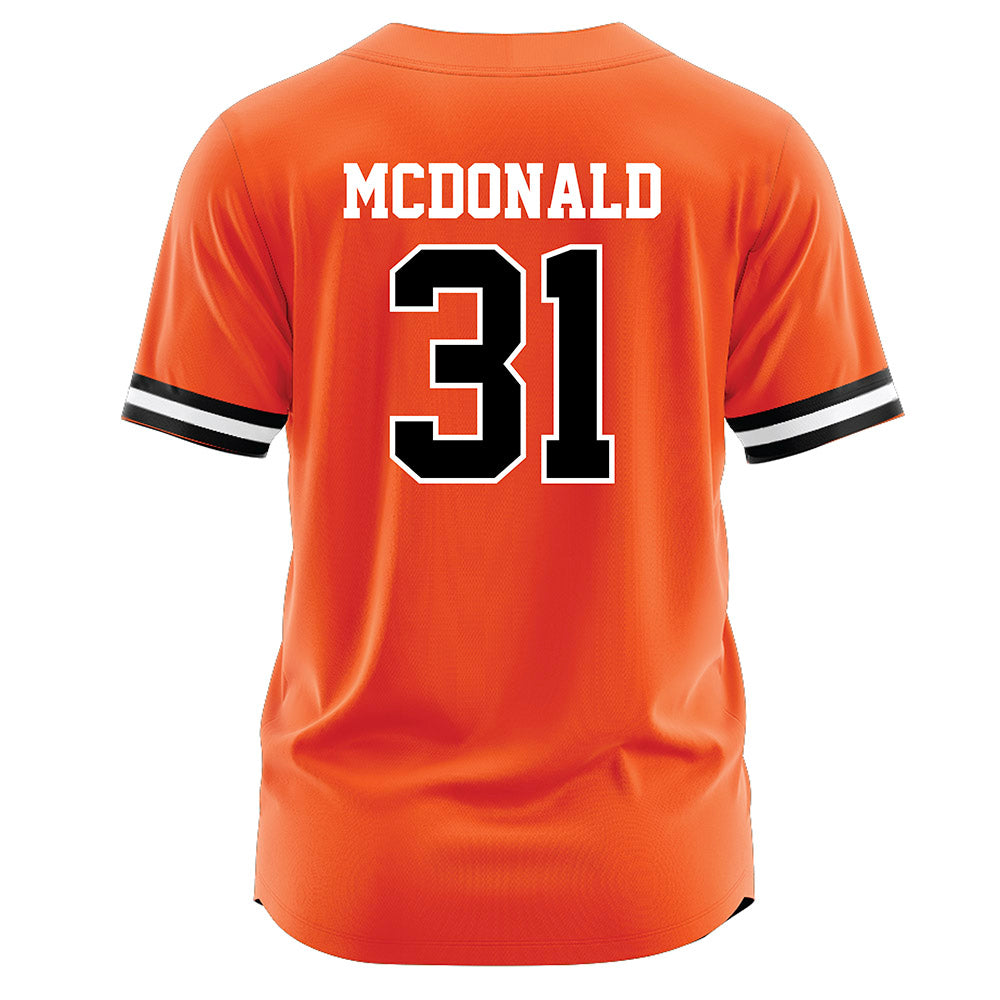 Oklahoma State - NCAA Softball : Lexi McDonald - Baseball Jersey Orange