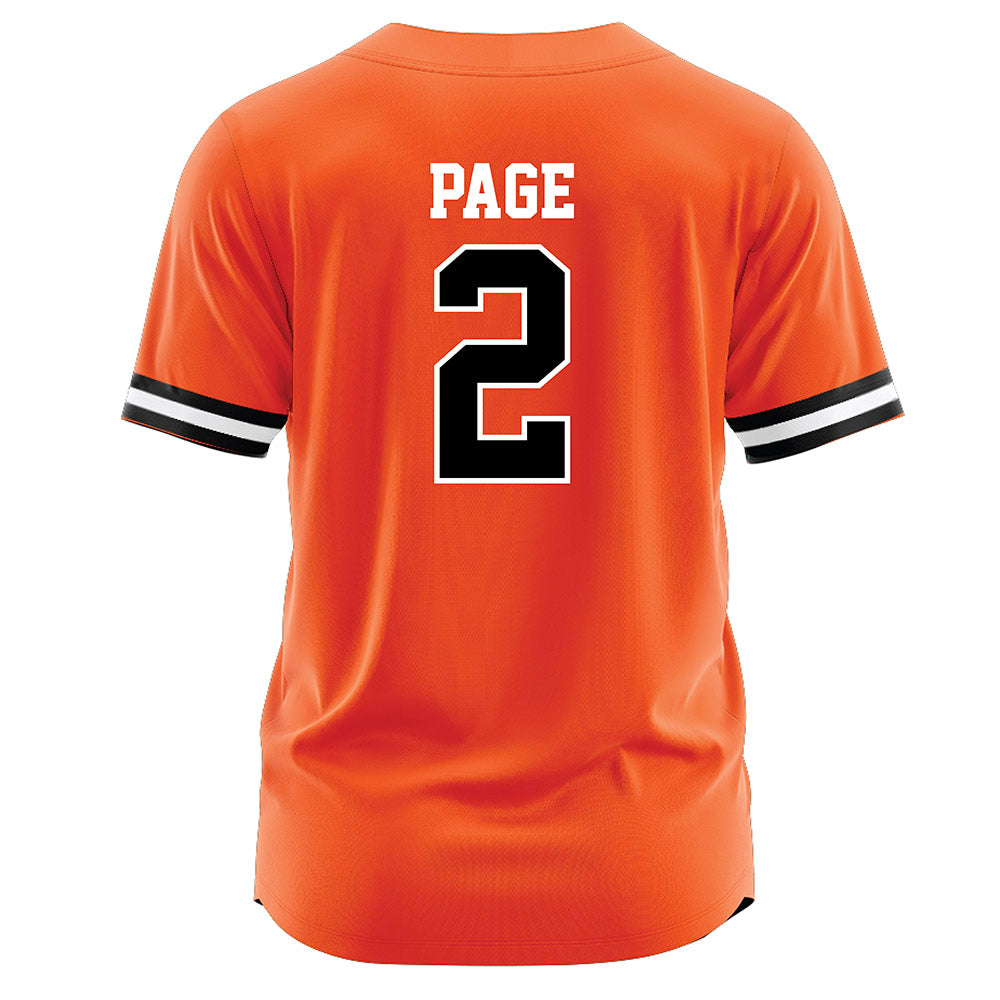 Oklahoma State - NCAA Softball : Sophie Page - Baseball Jersey Orange