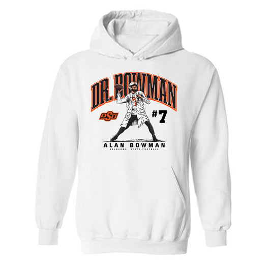 Oklahoma State - NCAA Football : Alan Bowman - Hooded Sweatshirt Individual Caricature