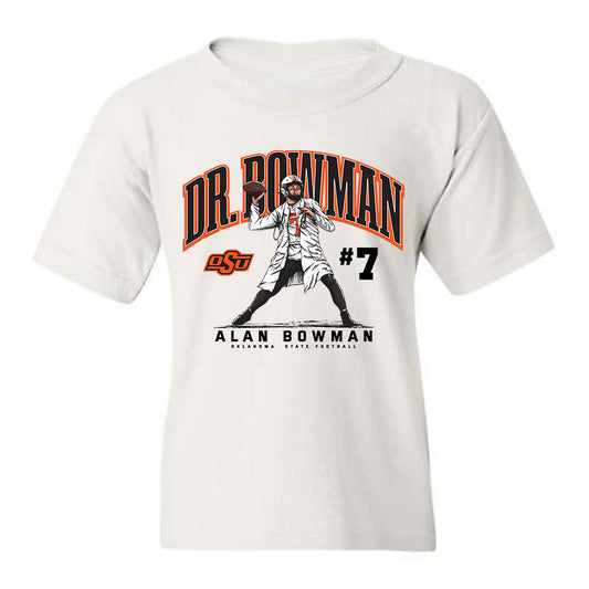 Oklahoma State - NCAA Football : Alan Bowman - Youth T-Shirt Individual Caricature