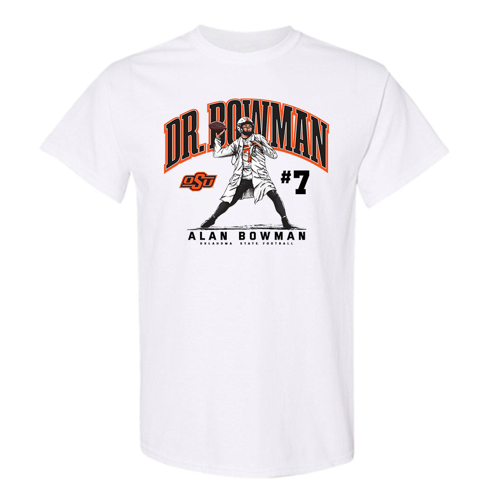 Oklahoma State - NCAA Football : Alan Bowman - T-Shirt Individual Caricature
