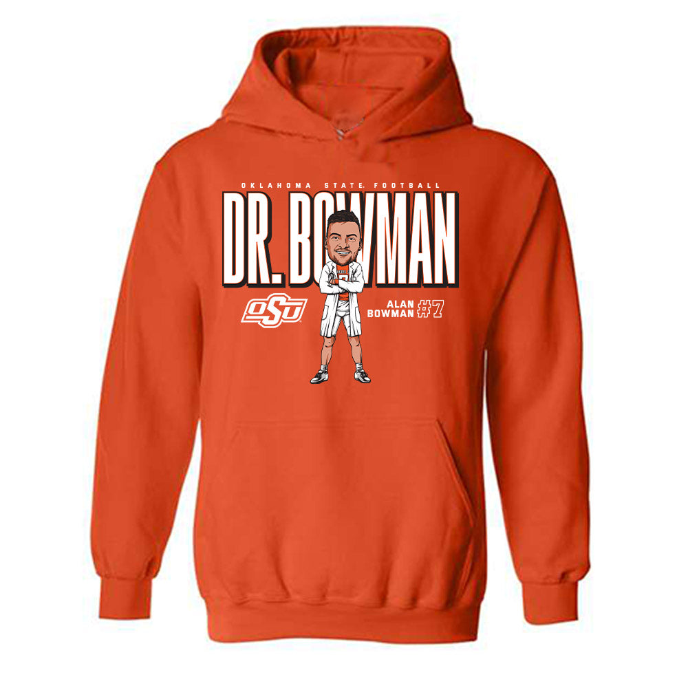 Oklahoma State - NCAA Football : Alan Bowman - Hooded Sweatshirt Individual Caricature