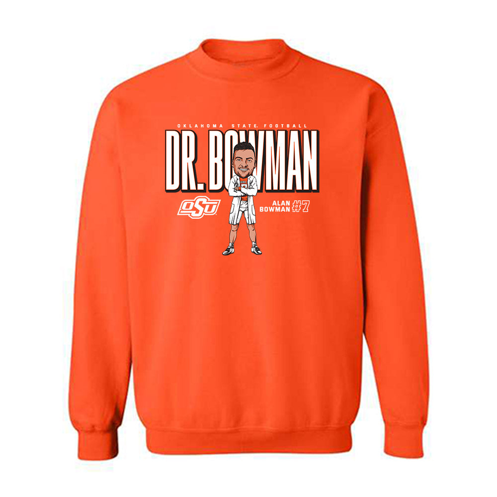 Oklahoma State - NCAA Football : Alan Bowman - Crewneck Sweatshirt Individual Caricature