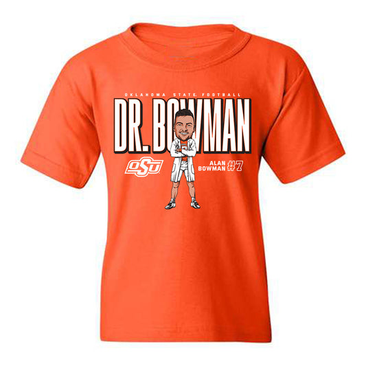 Oklahoma State - NCAA Football : Alan Bowman - Youth T-Shirt Individual Caricature