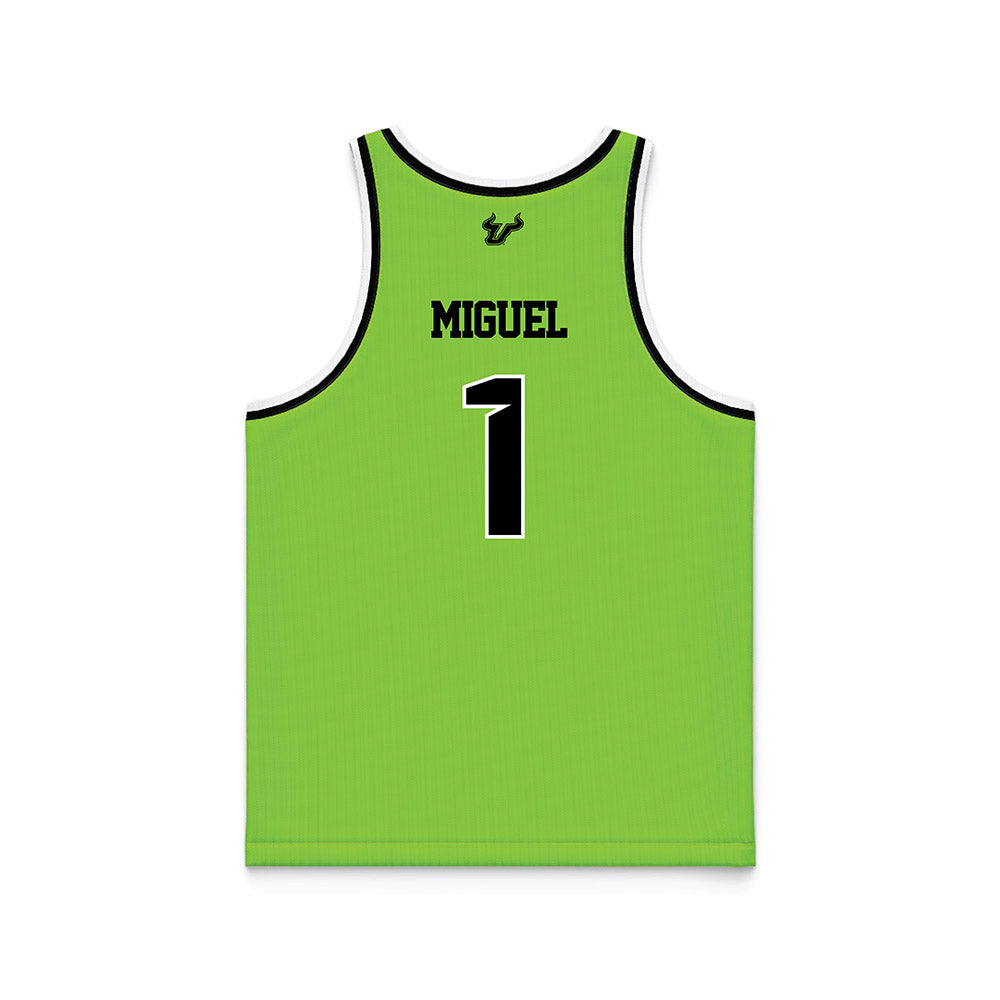 USF - NCAA Men's Basketball : Selton Miguel - Slime Green Basketball Jersey