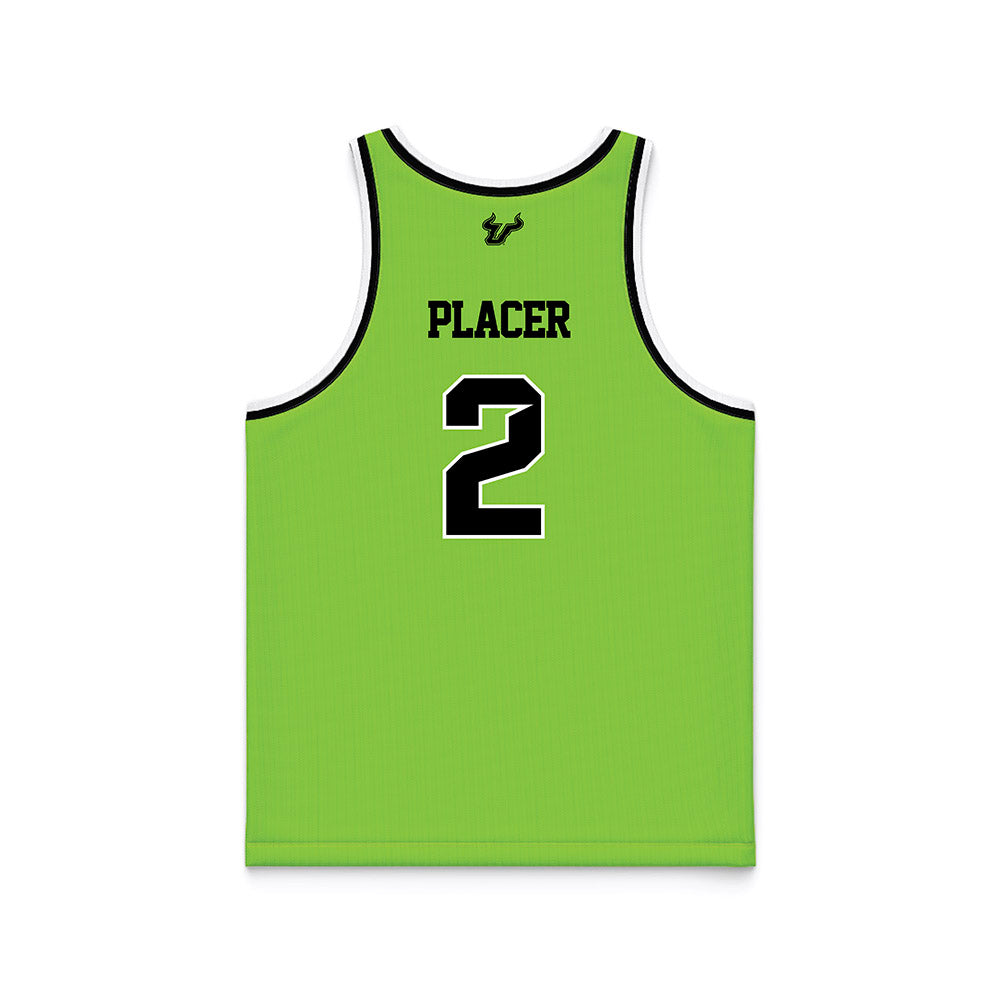 USF - NCAA Men's Basketball : Jose Placer - Slime Green Basketball Jersey