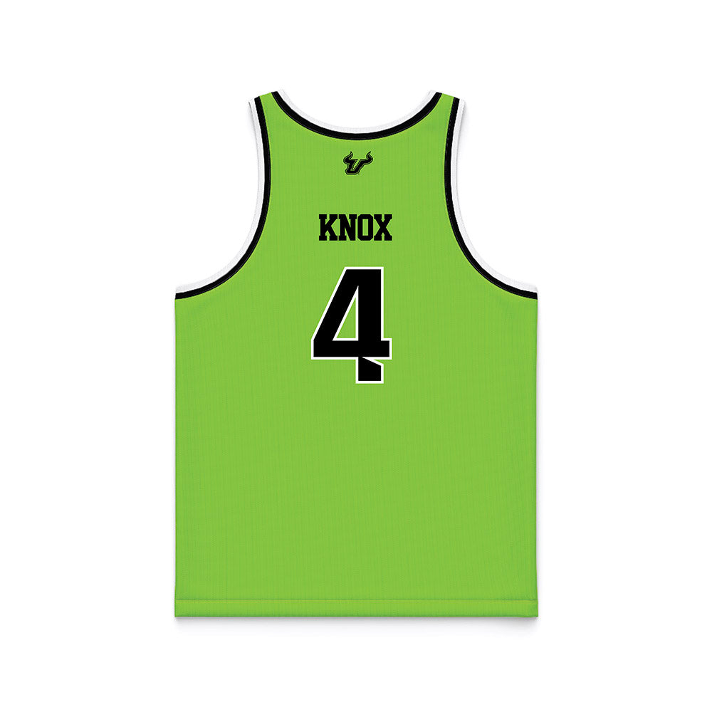USF - NCAA Men's Basketball : Kobe Knox - Slime Green Basketball Jersey