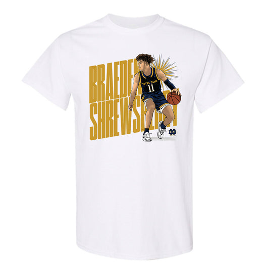 Notre Dame - NCAA Men's Basketball : Braeden Shrewsberry - T-Shirt Individual Caricature