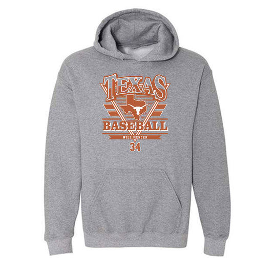 Texas - NCAA Baseball : Will Mercer - Hooded Sweatshirt Classic Fashion Shersey