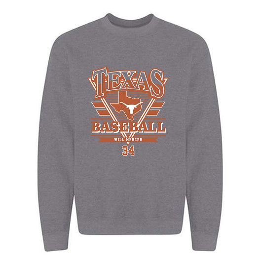 Texas - NCAA Baseball : Will Mercer - Crewneck Sweatshirt Classic Fashion Shersey