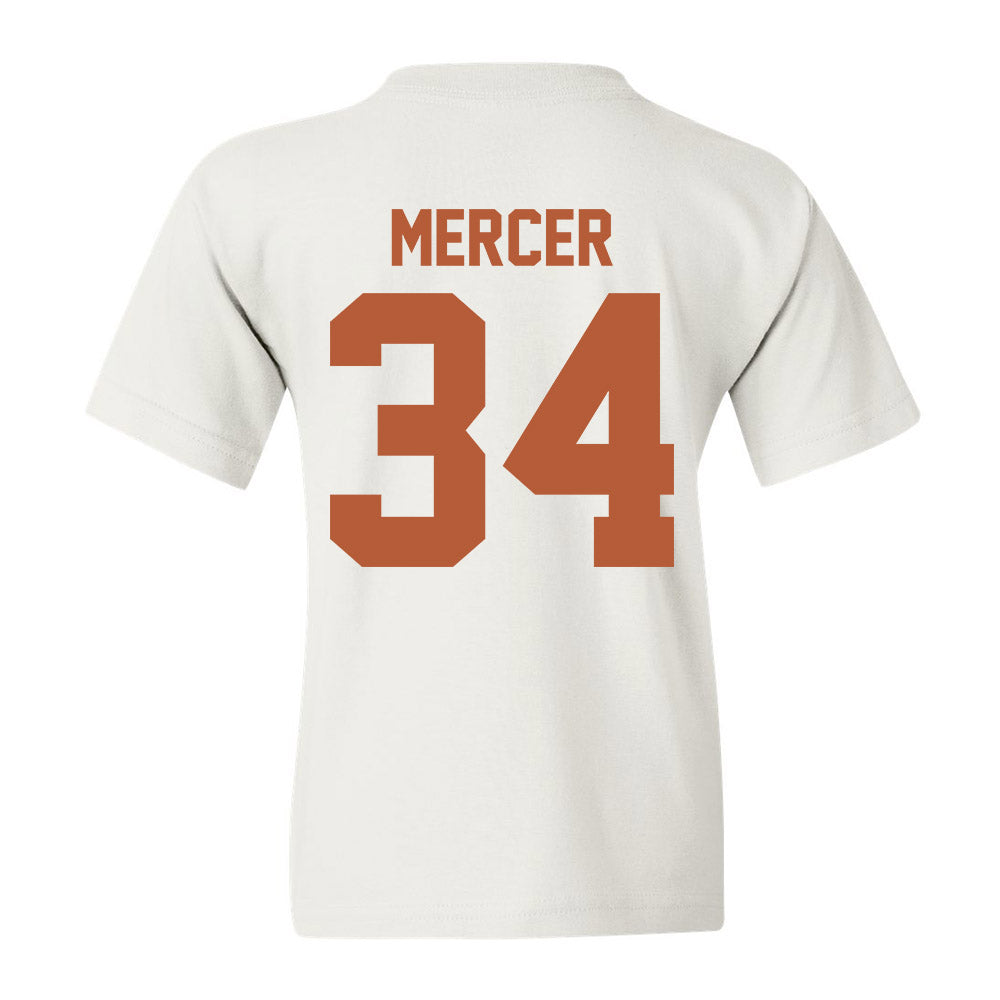 Texas - NCAA Baseball : Will Mercer - Youth T-Shirt Sports Shersey