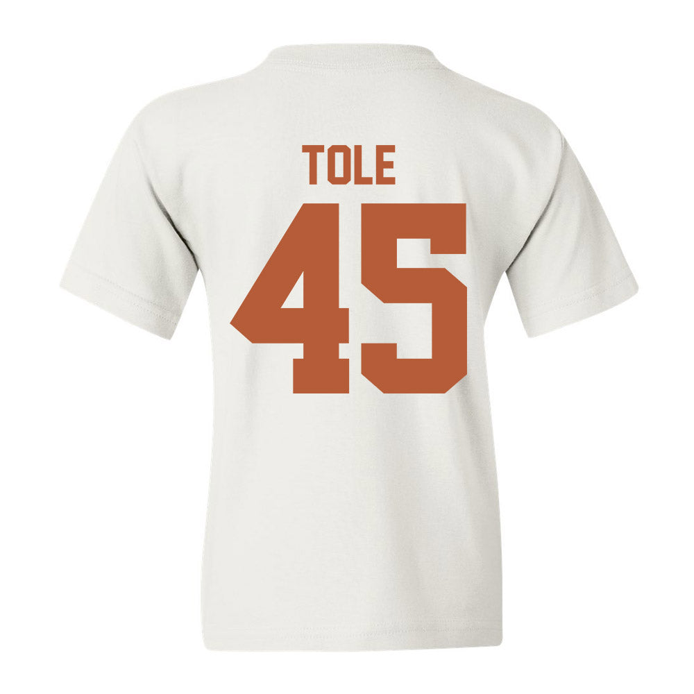 Texas - NCAA Baseball : Heston Tole - Youth T-Shirt Sports Shersey