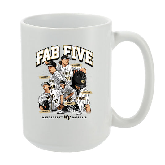 Wake Forest - NCAA Baseball : Fab Five - Mug Team Caricature
