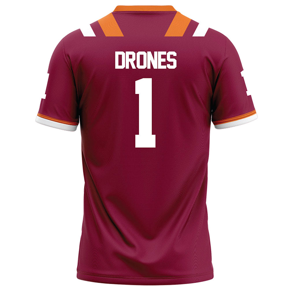 Virginia Tech - NCAA Football : Kyron Drones - Football Jersey Maroon