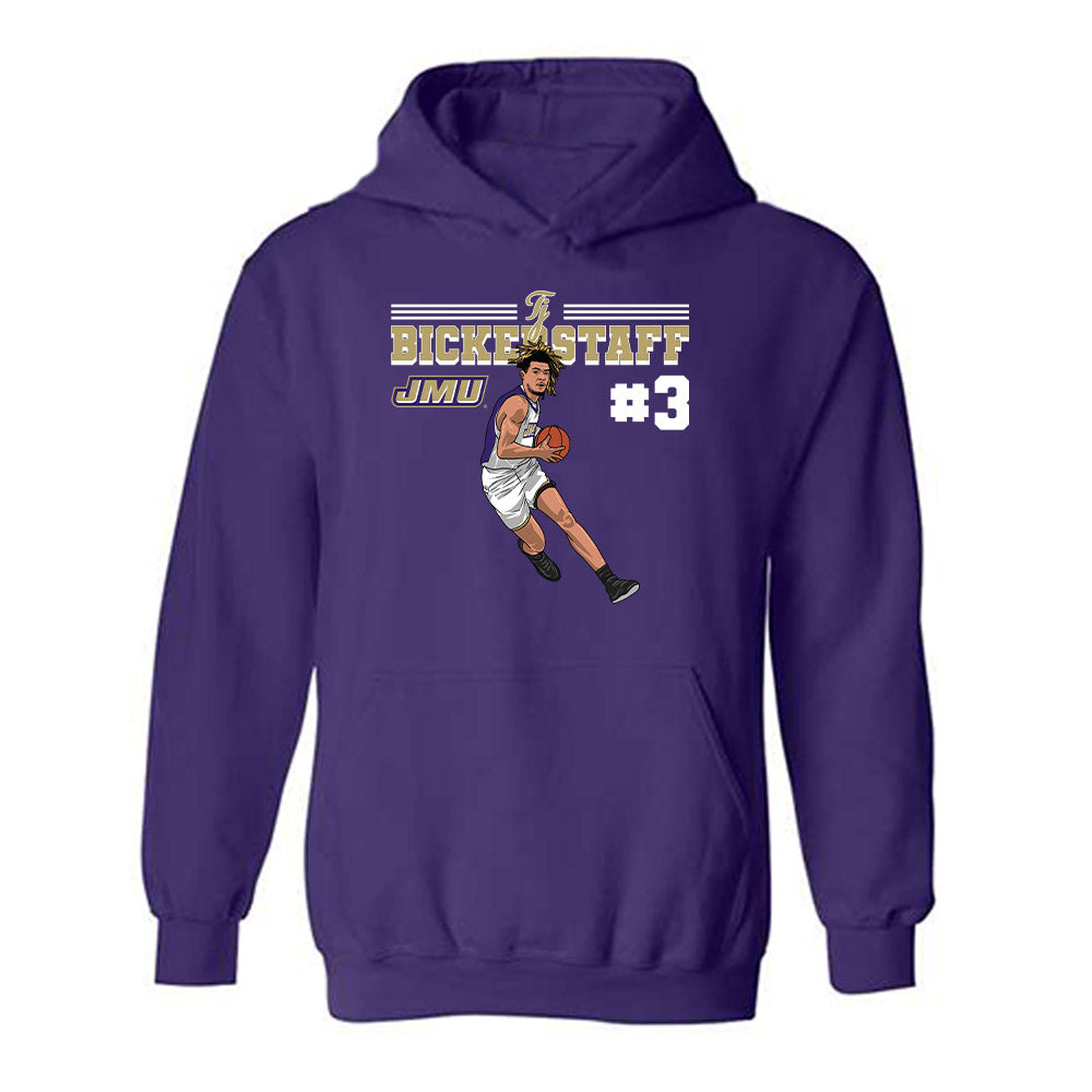 JMU - NCAA Men's Basketball : Tj Bickerstaff - Hooded Sweatshirt Individual Caricature