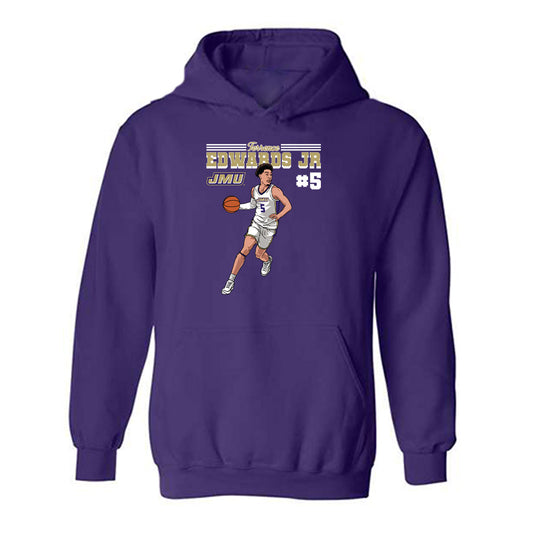 JMU - NCAA Men's Basketball : Terrence Edwards Jr - Hooded Sweatshirt Individual Caricature