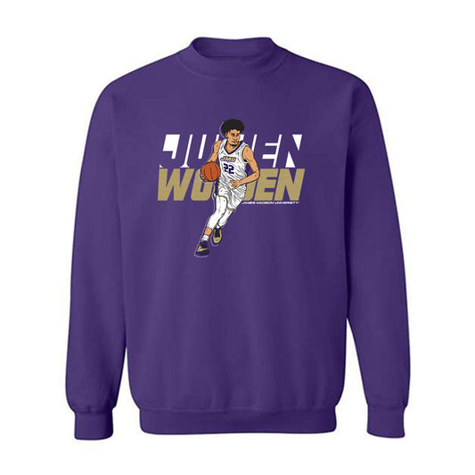 JMU - NCAA Men's Basketball : Julien Wooden - Crewneck Sweatshirt Individual Caricature