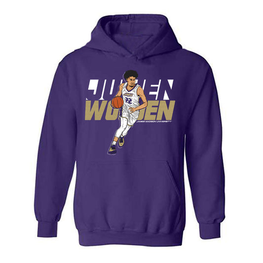 JMU - NCAA Men's Basketball : Julien Wooden - Hooded Sweatshirt Individual Caricature