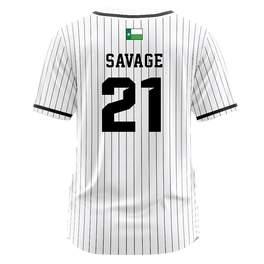 North Texas - NCAA Softball : Skylar Savage - Softball Jersey White Pinstripe