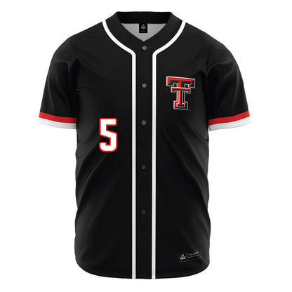 Texas Tech - NCAA Baseball : Timothy Pompey Jr - Baseball Jersey Black