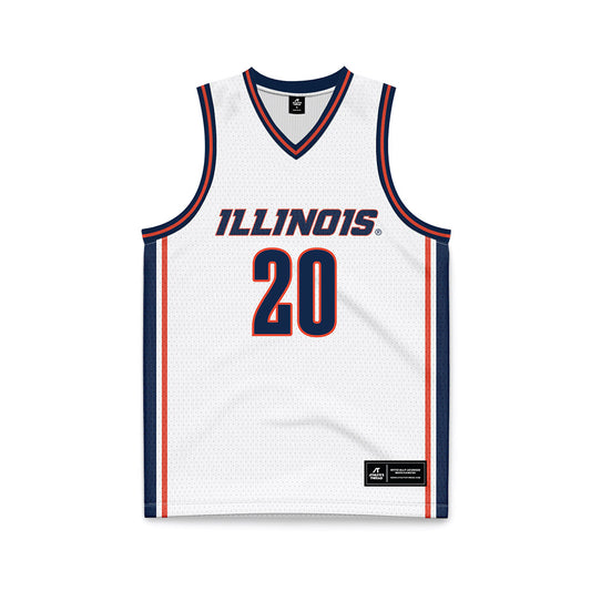 Illinois - NCAA Men's Basketball : Ty Rodgers - Basketball Jersey White