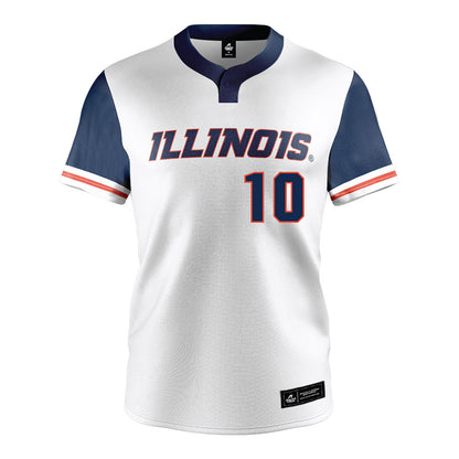 Illinois - NCAA Baseball : Aden O'Donnell - Baseball Jersey White
