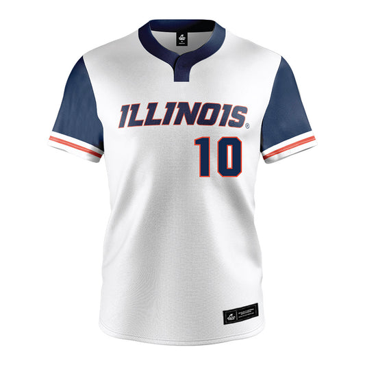 Illinois - NCAA Baseball : Aden O'Donnell - Baseball Jersey White