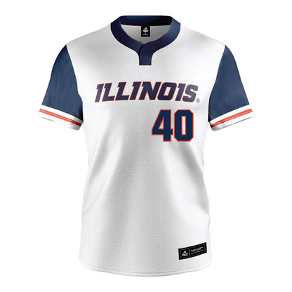 Illinois - NCAA Baseball : Ben Plumley - Baseball Jersey White