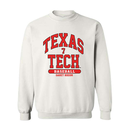 Texas Tech - NCAA Baseball : Garet Boehm - Crewneck Sweatshirt Classic Fashion Shersey