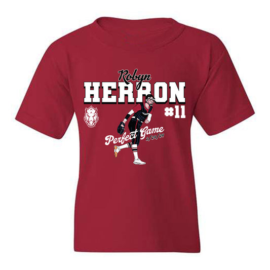 Arkansas - NCAA Softball : Robyn Herron - Youth T-Shirt Individual Caricature