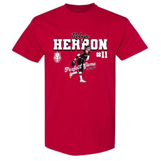 Arkansas - NCAA Softball : Robyn Herron - T-Shirt Individual Caricature