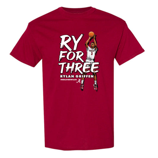 Alabama - NCAA Men's Basketball :  Rylan Griffen  x Roll Tide Willie -  tshirt Individual Caricature
